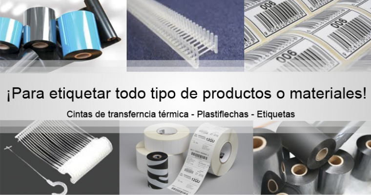 Consumibles: rollos de etiquetas adhesivas y ribbons de transferencia térmica